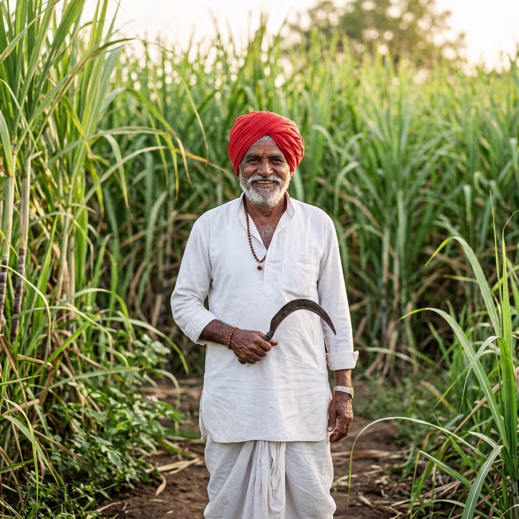 Researcher inspecting lush green crops